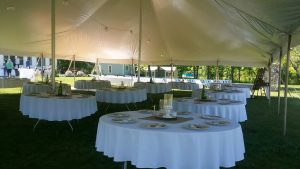 outdoor wedding tent and tables